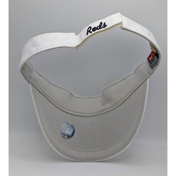 Cincinnati Reds Nike Visor Hat Strap Back White Red Women's MLB Baseball Shade - Picture 5 of 5